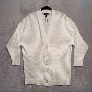 Express Cardigan Oversized Vneck Butron Down 3/4th Sleeve Size Medium